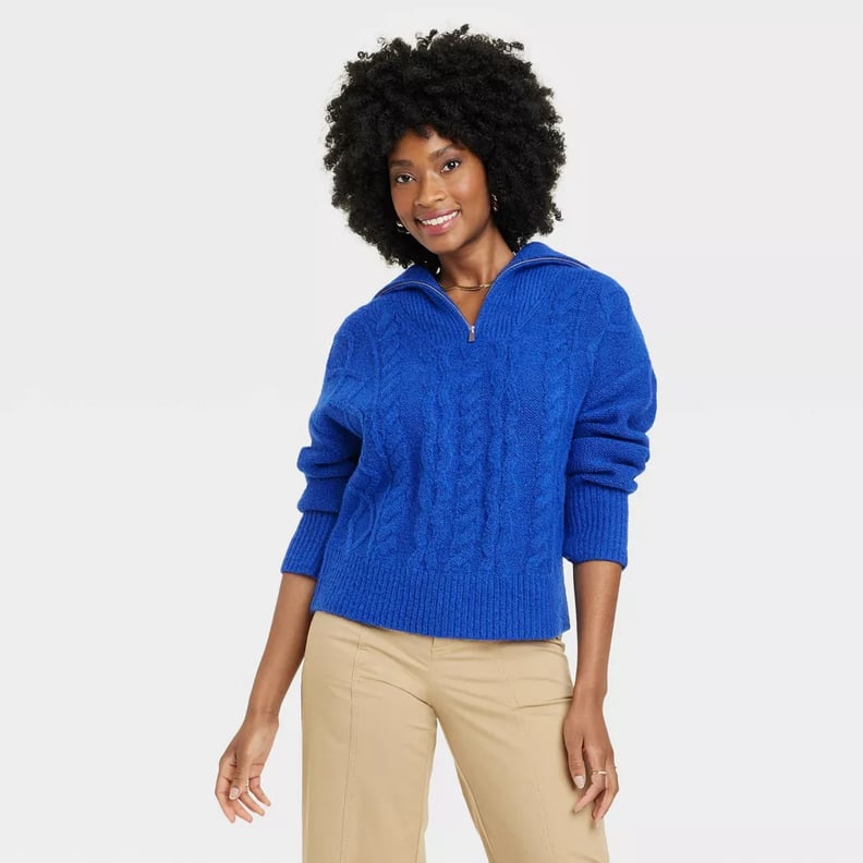 A New Day Women's Quarter Zip Sweater
