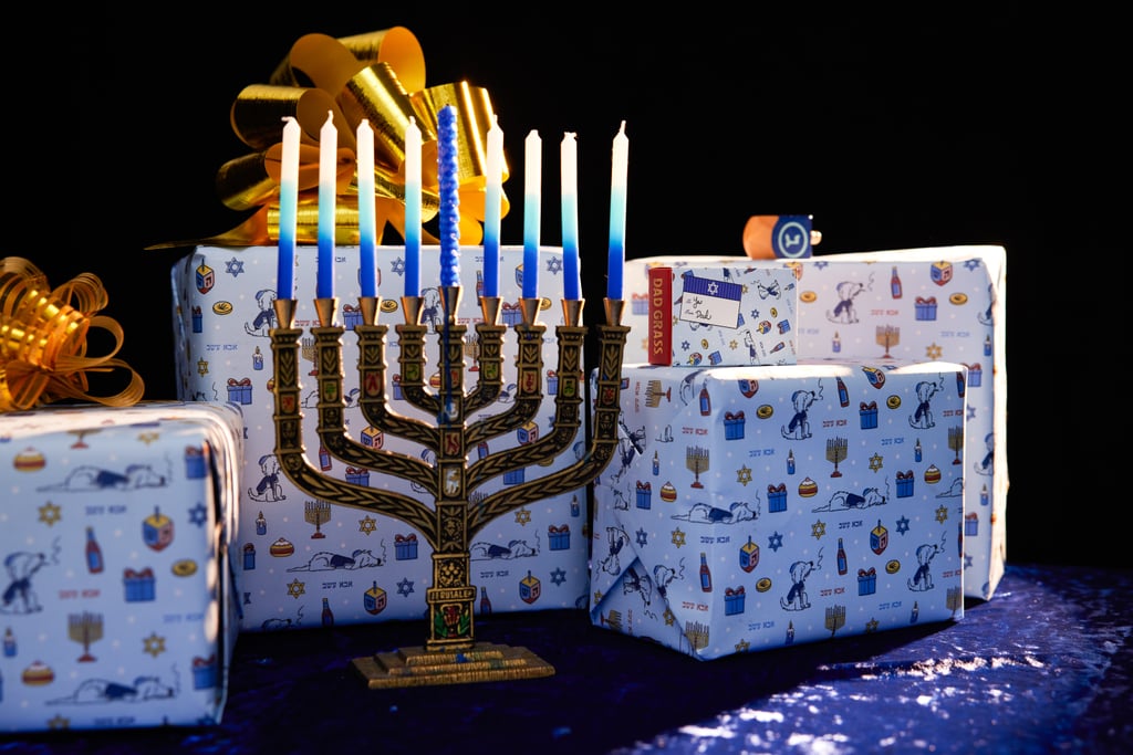 Holiday Zoom Background: Menorah and Hanukkah Gifts