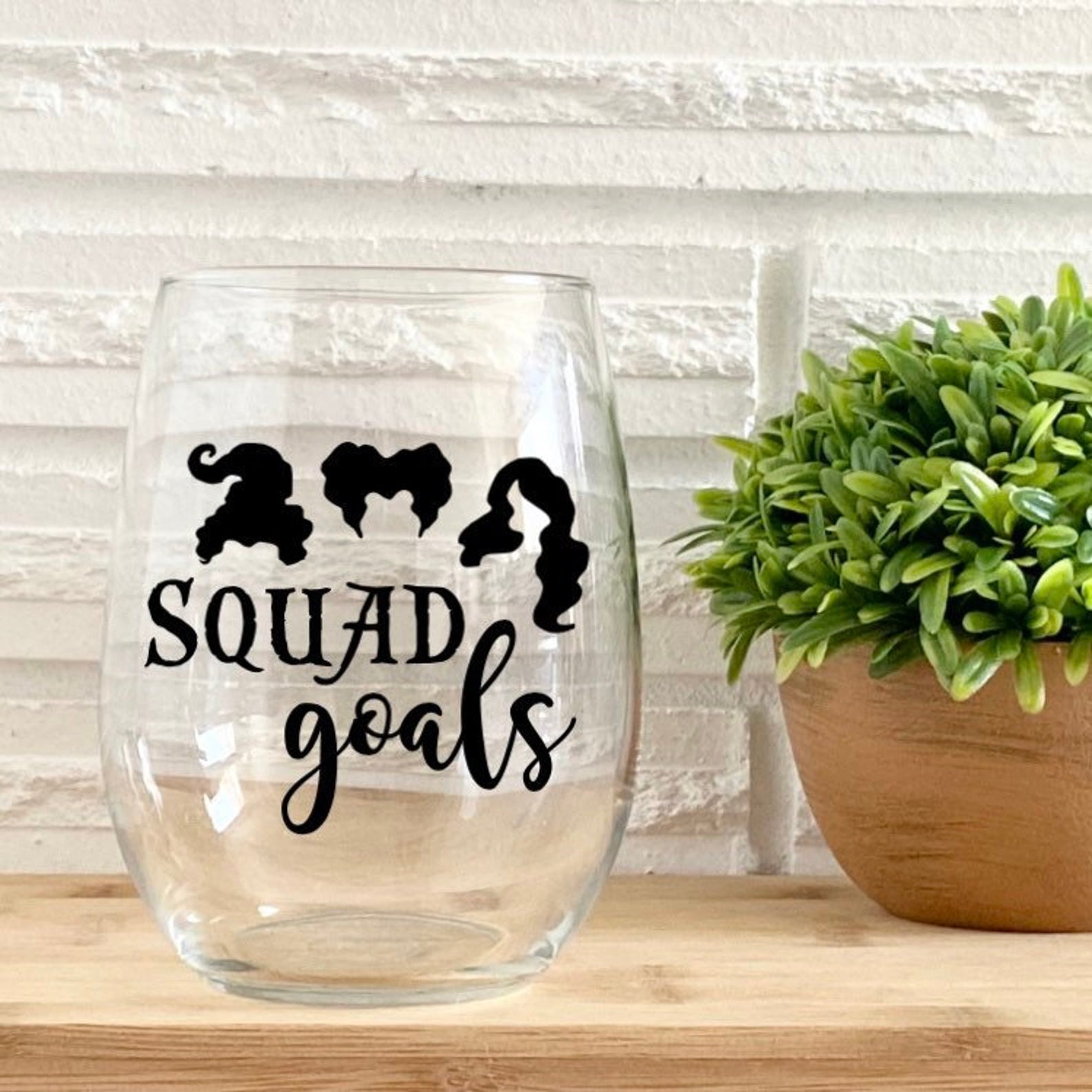 Hocus Pocus Squad Goals Wine Glass 