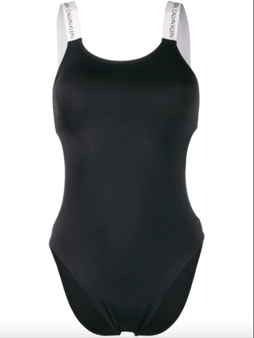 Calvin Klein CK Logo cut out swimsuit