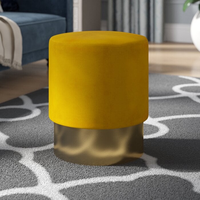 Labarbera Velvet Round Pouf Ottoman