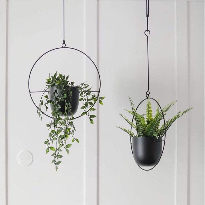 Something Geomtric: Abetree Modern Geometric Black Hanging Planters