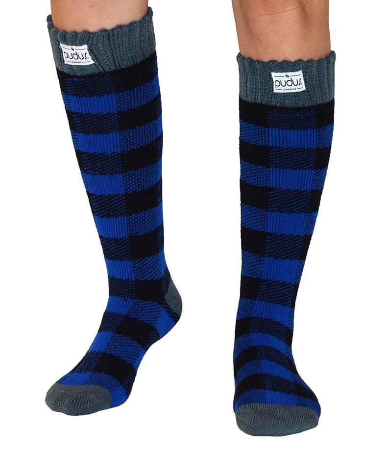 Pudus Adult Tall Boot Socks in Lumberjack Blue
