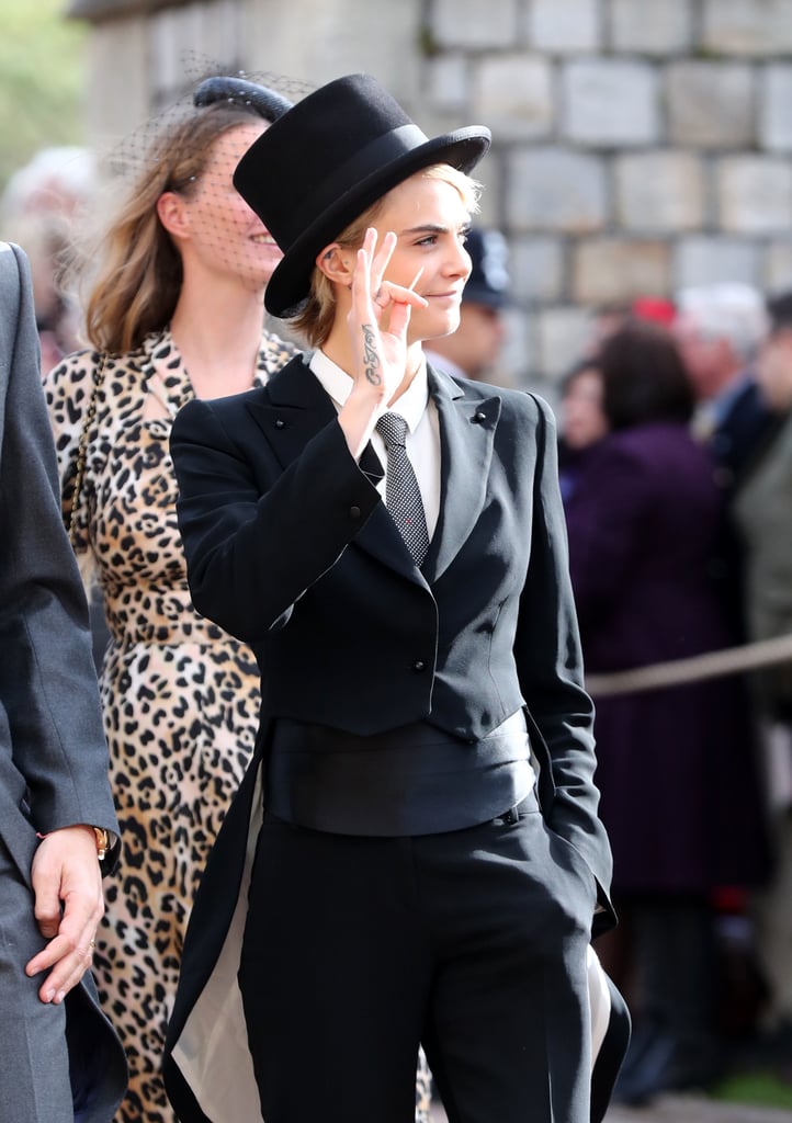 Cara Delevingne Suit at Princess Eugenie's Wedding 2018