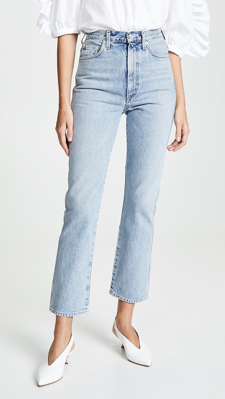 agolde tapered baggy high rise jeans