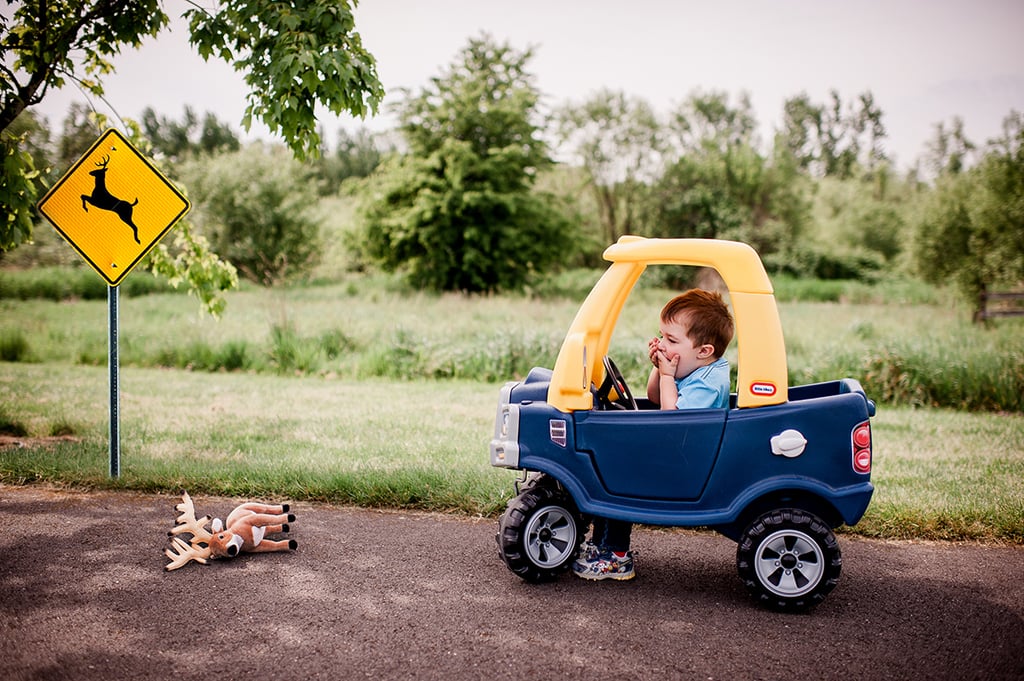 Little Boy's Adventures With Toy Car