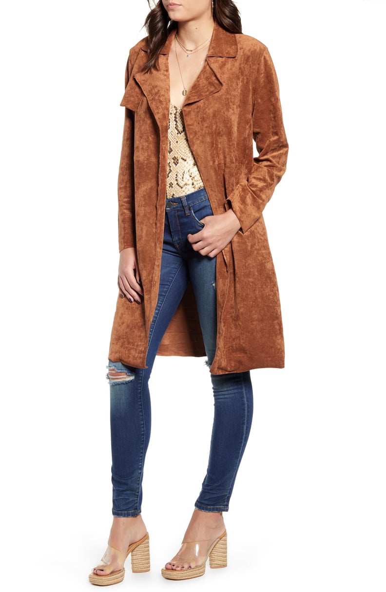 BlankNYC Faux Suede Trench Coat