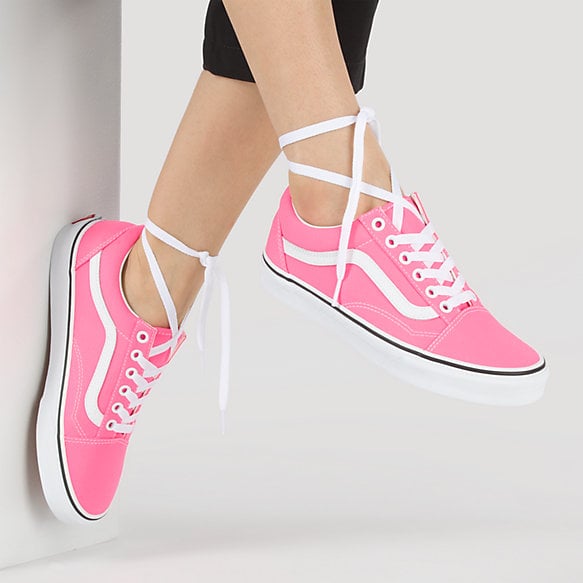 neon pink vans outfit