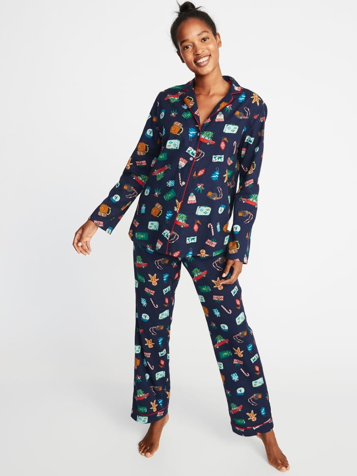 Patterned Flannel Pajama Set Old Navy Holiday Pajamas 2018 POPSUGAR