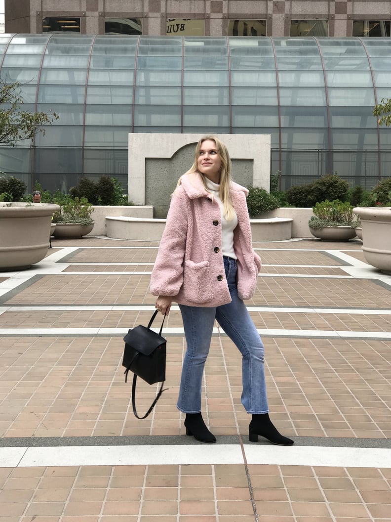 Pink Teddy Coat: Keep It Cozy With a Sweater and Jeans