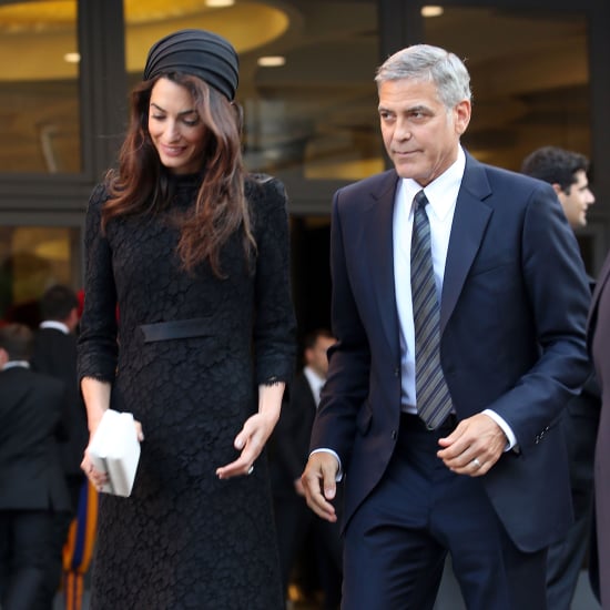 Amal Clooney's Black Lace Dress For Seminary by Pope Francis