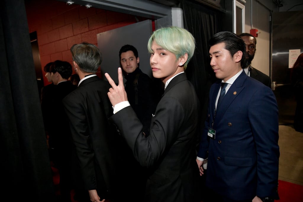 V's Seafoam-Green Hair Color in 2019