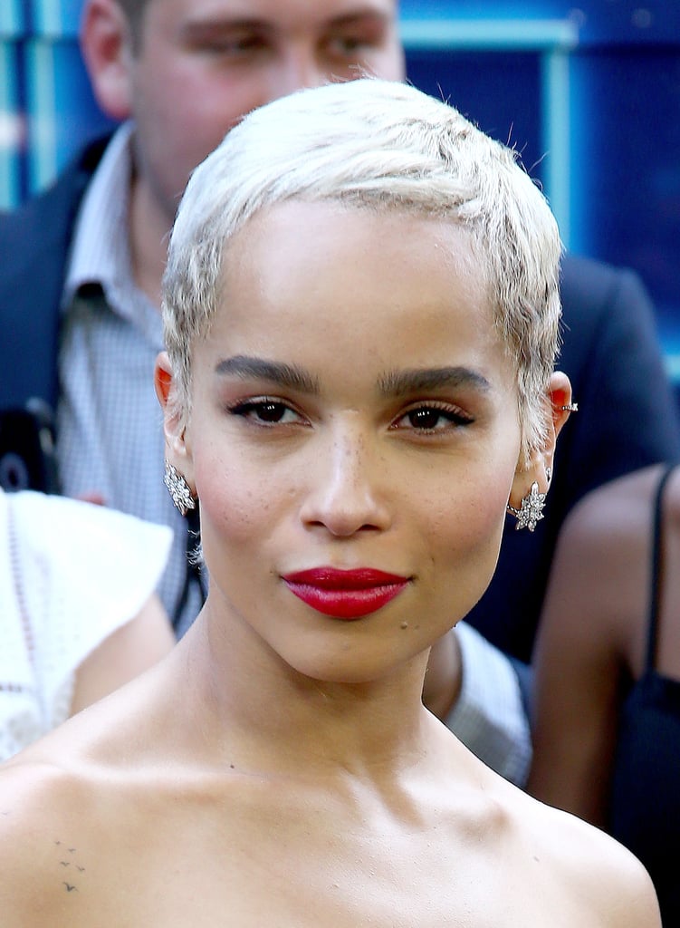 Bold: Zoë Kravitz 
But we love how a pinkish-red lip glams up Zoë's whole pared-down look.