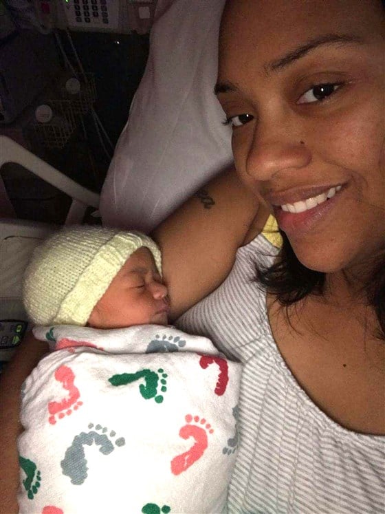 Unfortunately, due to swelling, carpal tunnel, and vomiting, Janea had to be induced on May 6. At the same time hundreds of miles away, Shanea was being told she'd have to undergo a C-section due to preeclampsia. Shanea's daughter Emerie Barlow was born at 1:09 p.m. As for Janea's new bundle of joy? Ryanne made her grand enterance into the world at 1:10 p.m. on the dot! 
For both women, the first few days of motherhood are flying by. "I would say that this first week of motherhood has been the most exciting and frustrating week in my life," said Shanea. "I love to just sit there and stare at my daughter in amazement! I can't believe that I have created this tiny person whom is just perfect to me!"
Although Ryanne was born with jaundice, she's recovering well. "It's been a rough first week for me and Ryanne," said Janea. "She was admitted into the hospital for a few days. She's great now. I couldn't have remained strong for my baby without my sister encourageing me to stay positive and that everything would be OK."