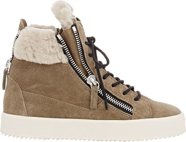 Giuseppe Zanotti Shearling-Lined Double-Zip Sneakers-Colorless ($765)