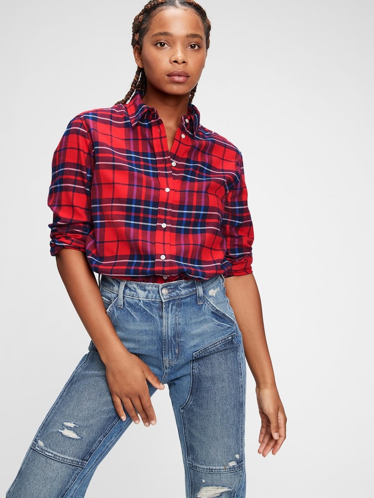 Gap Red Tartan Everyday Flannel Shirt