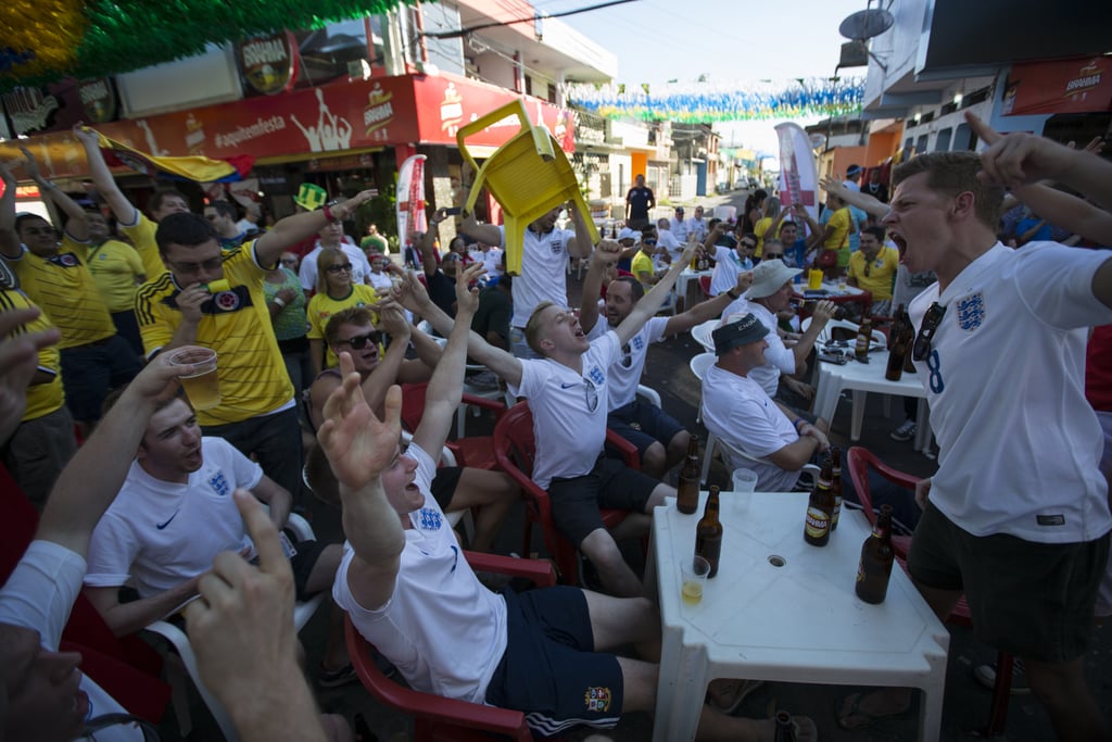 In Manaus, Brazil, fans of England gathered to sing and cheer ahead of their team's game against Italy.