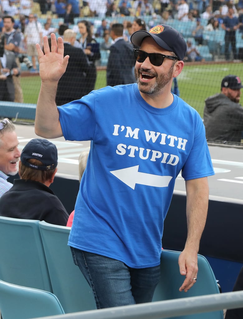 Matt Damon, Jimmy Kimmel, and Ben Affleck at World Series