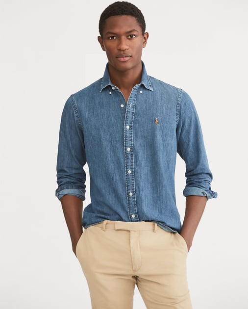 Ralph Lauren x Friends  Men's Denim Button Up Sport Shirt