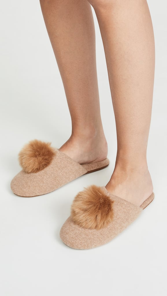 Minnie Rose Cashmere Pom Pom Slippers | The Best Slippers For Women ...