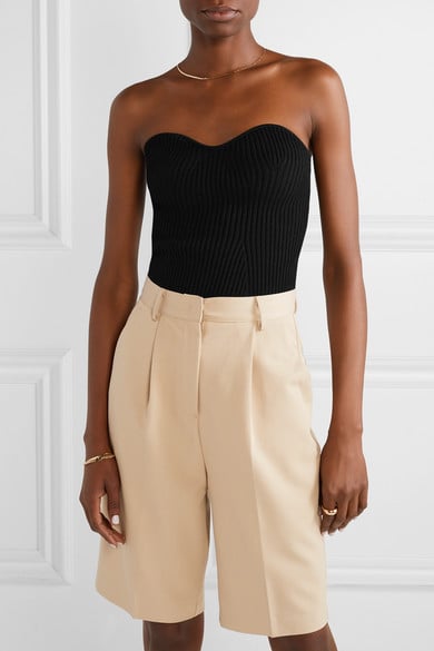 Khaite Lucie Strapless Ribbed-Knit Top