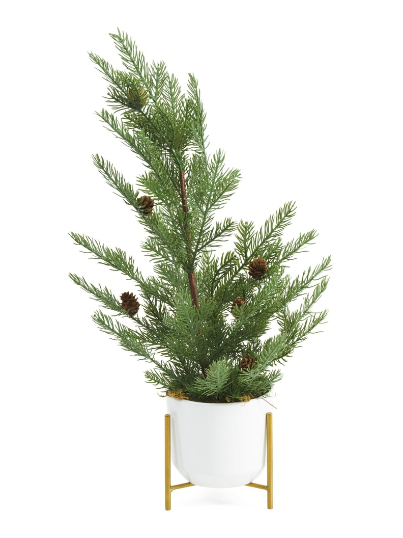 24in Faux Pinecone Tree in Pot With Stand