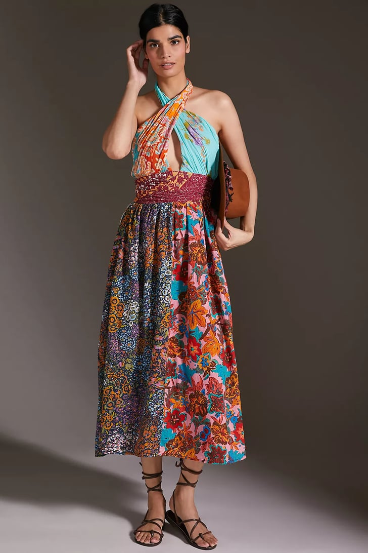 Pattern Play: Love the Label Printed Patchwork Halter Maxi ...
