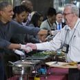 President Obama Greets the Armed Forces With a Warm Smile as He Serves Thanksgiving Dinner