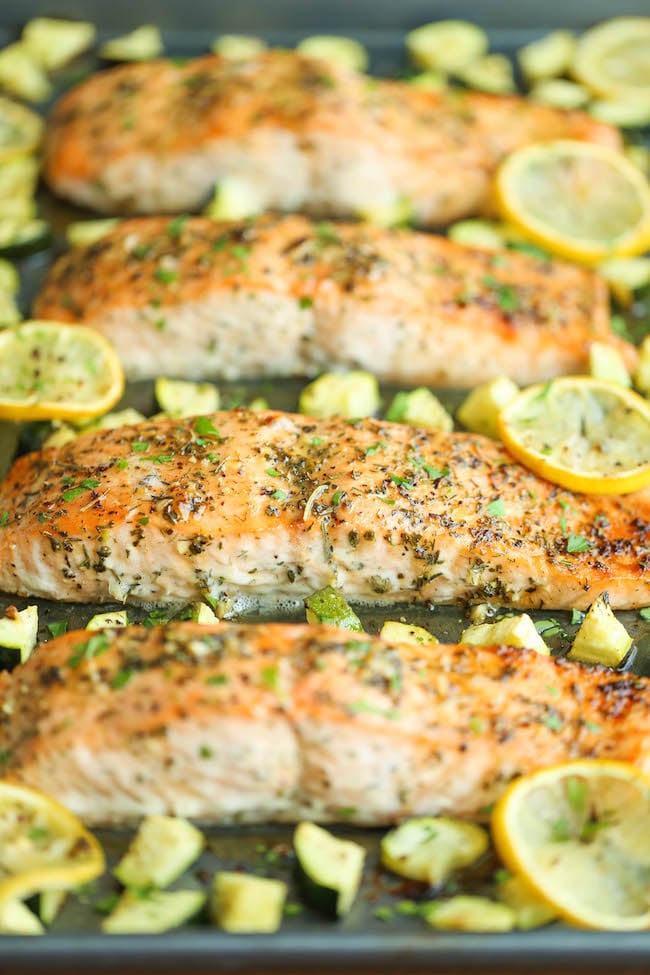 Lemon-Herb Salmon and Zucchini