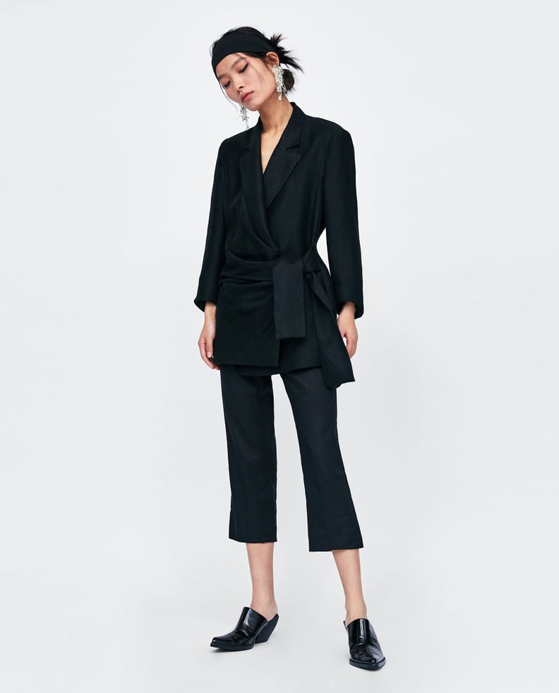 Zara Suit With Draped Bow