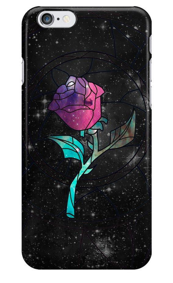 Beauty and the Beast Stained Glass Rose Galaxy Case