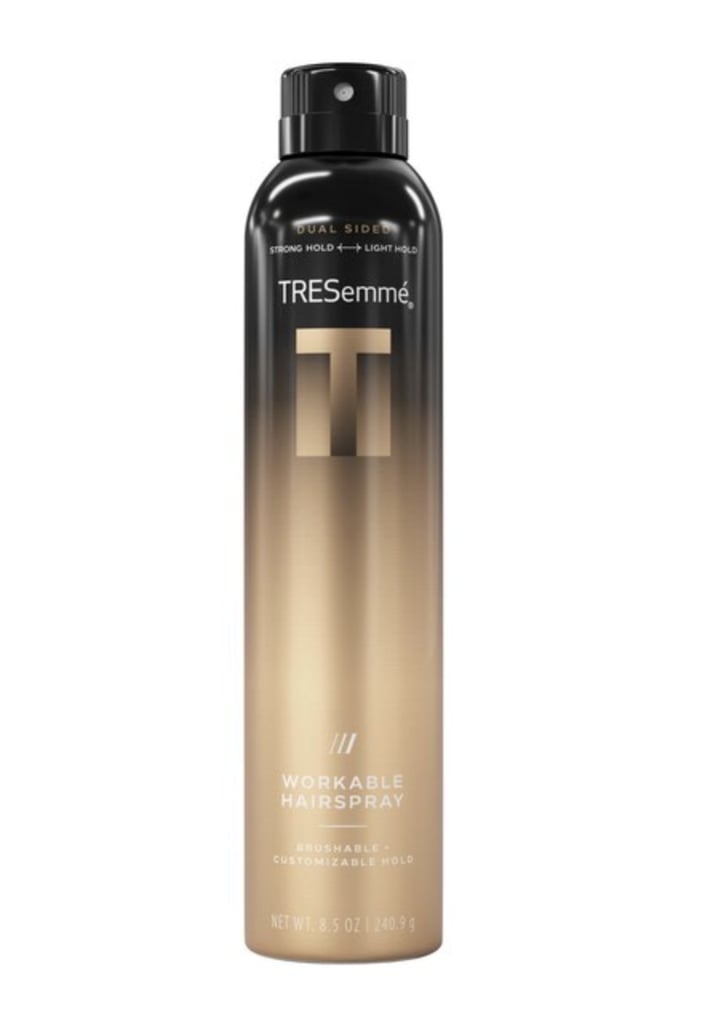Tresemme A-List Collection Workable Hairspray ($14)
Whether you have straight or curly hair, this hairspray is for you. While it will ensure your hair stays in place, it allows your hair to remain flexible and touchable, so you can restyle as needed. It's also complete with the brand's dual-sided nozzle, you can adjust the hold level for your hair's needs.