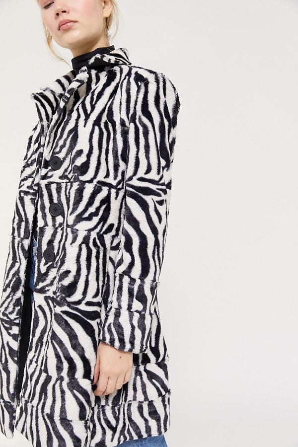 The East Order Zebra Print Faux Fur Coat