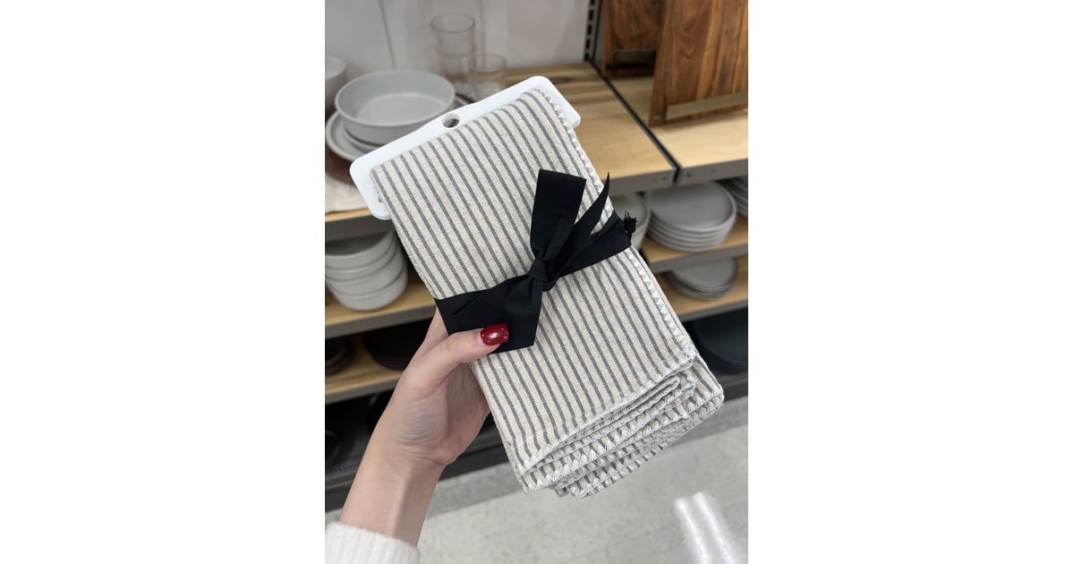 For a Seasonal Spread Hearth and Hand with Magnolia Tick Stripe Cloth