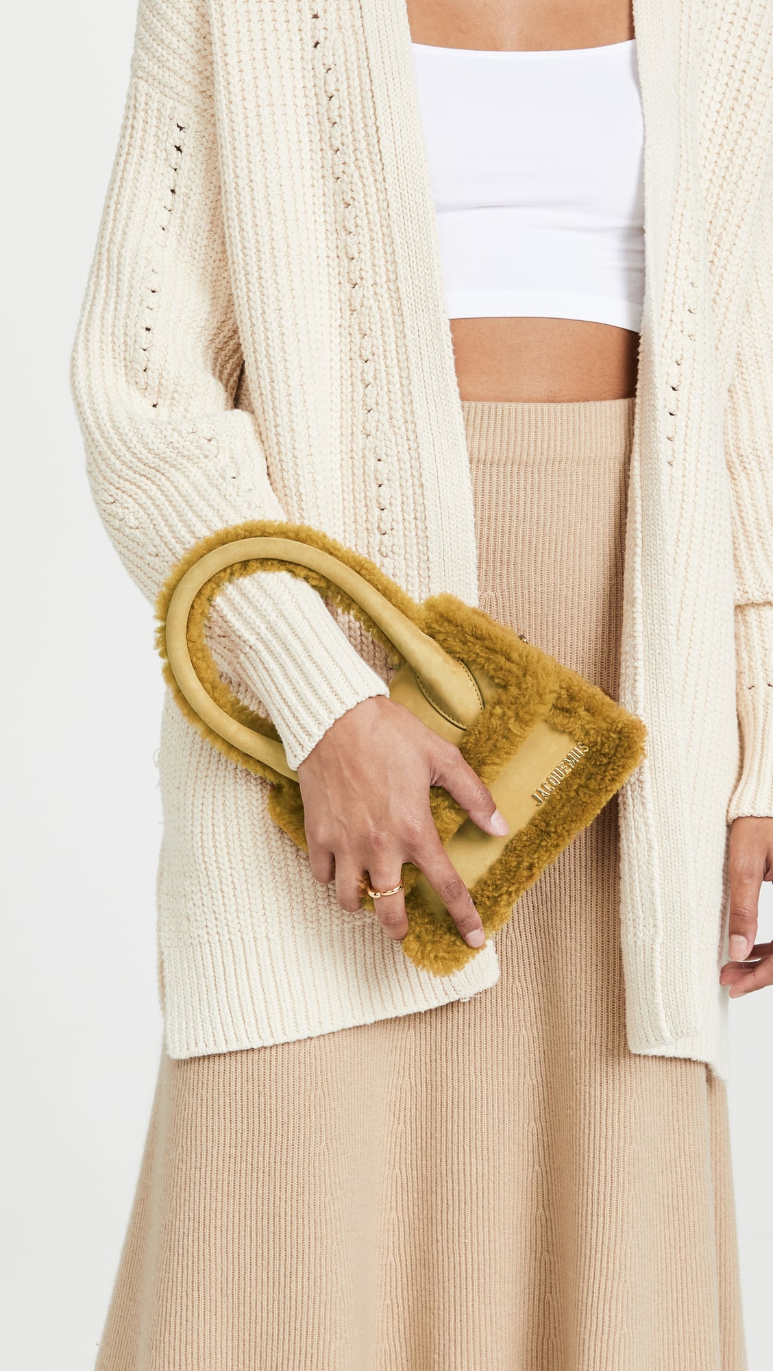 fluffy jacquemus bag