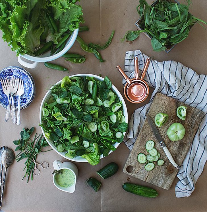 Green Bean, Pea, and Cucumber Salad With Green Goddess Dressing