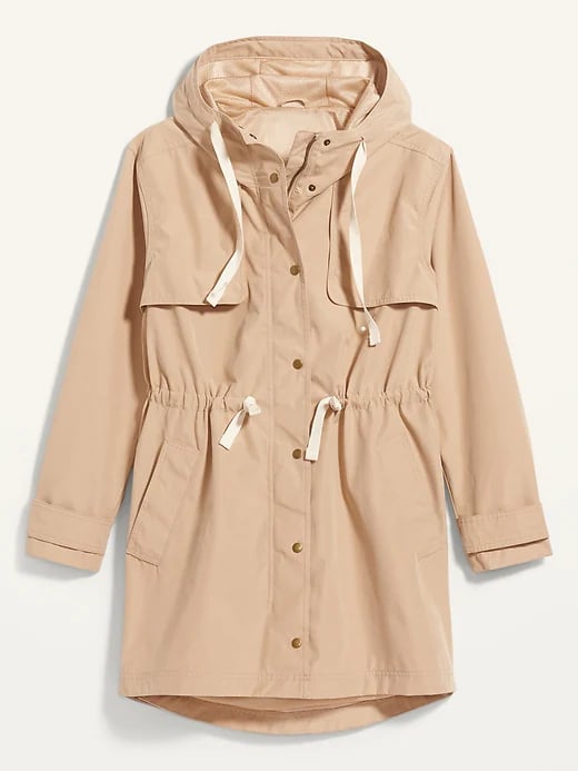 Old Navy Water-Resistant Hooded Tie-Waist Trench Coat