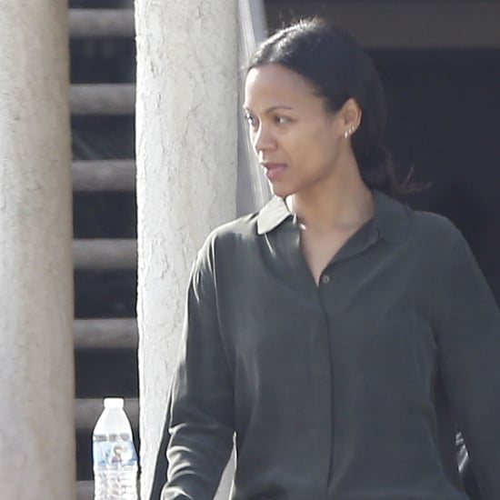 Zoe Saldana Wearing Trendy Fall Outfit