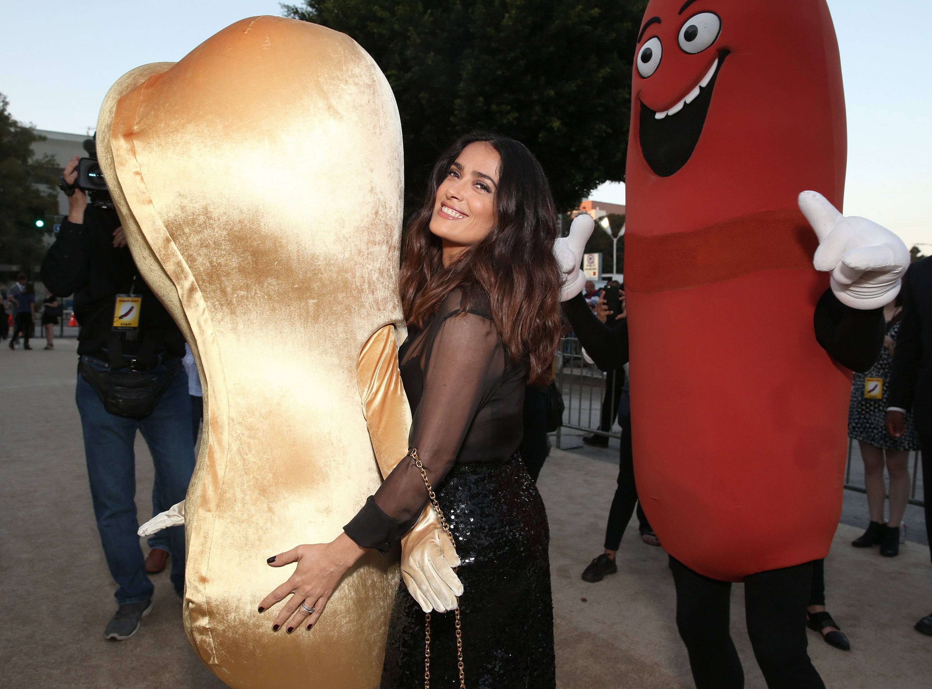 Salma Hayek Sequin Pants at Sausage Party Premiere 2016