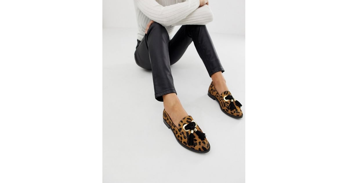 asos leopard loafers