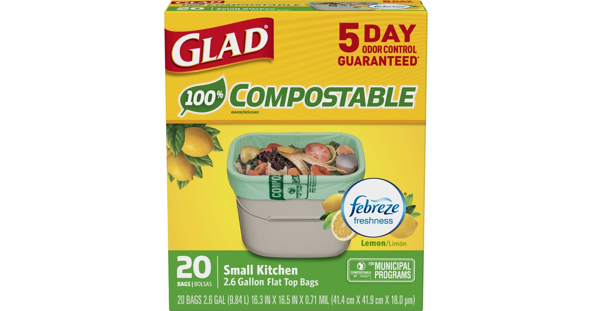 Glad OdorShield Small Kitchen 100 Compostable Trash Bags The Best