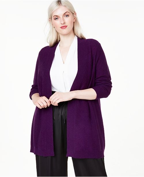 Charter Club Plus Nicki Cashmere Cardigan