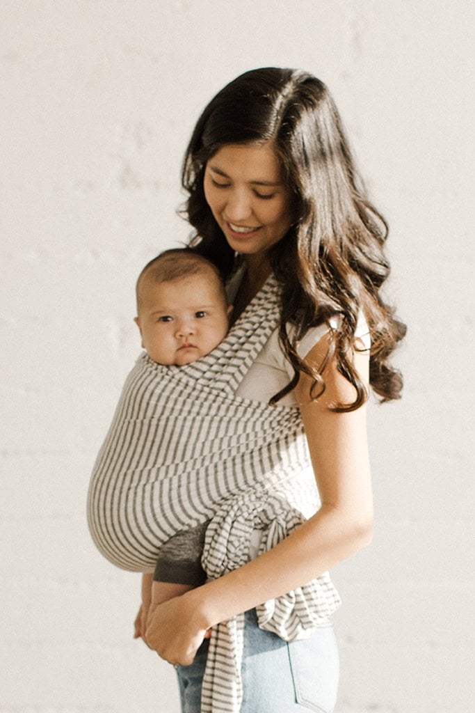 Solly baby wrap natural and clearance grey stripe