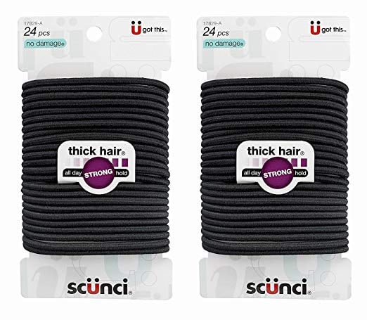 Scunci Thick Hair Black Elastics