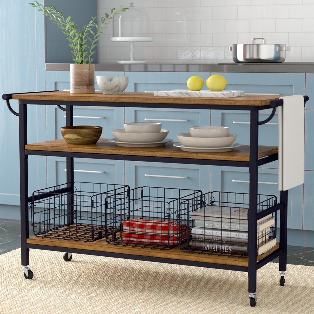 Fresnay Kitchen Cart with Wooden Top