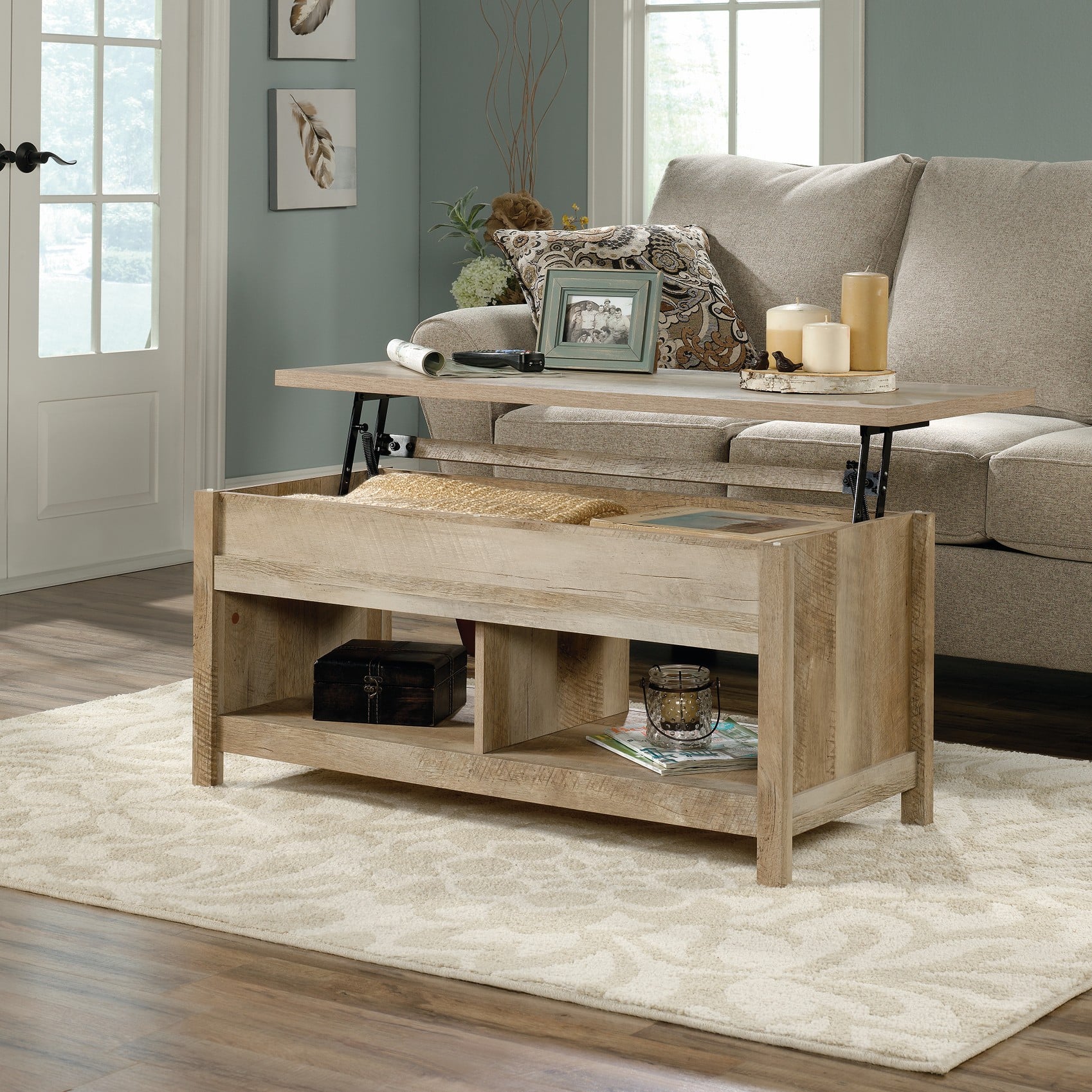 A Table You Can Work On Sauder Cannery Bridge Lift Top Coffee