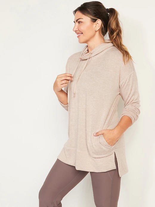 Old Navy Cowl-Neck Mélange Tunic Sweater