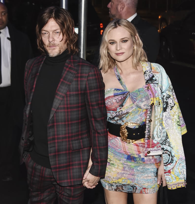 NEW YORK, NY - DECEMBER 02:  Norman Reedus and Diane Kruger are seen outside the Versace Pre-Fall 2019 Collection on December 2, 2018 in New York City.  (Photo by Daniel Zuchnik/Getty Images)