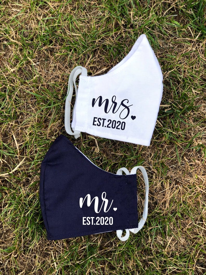 Navy Mr. & Mrs. Masks Est. 2020