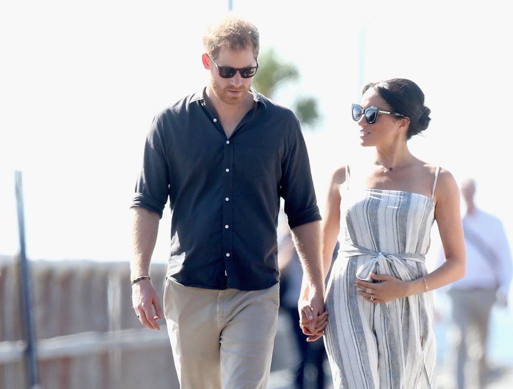 Meghan Markle Touching Baby Bump Pictures